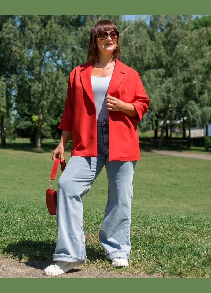 Красный женский пиджак 20671-3 Alenka Plus - летний
