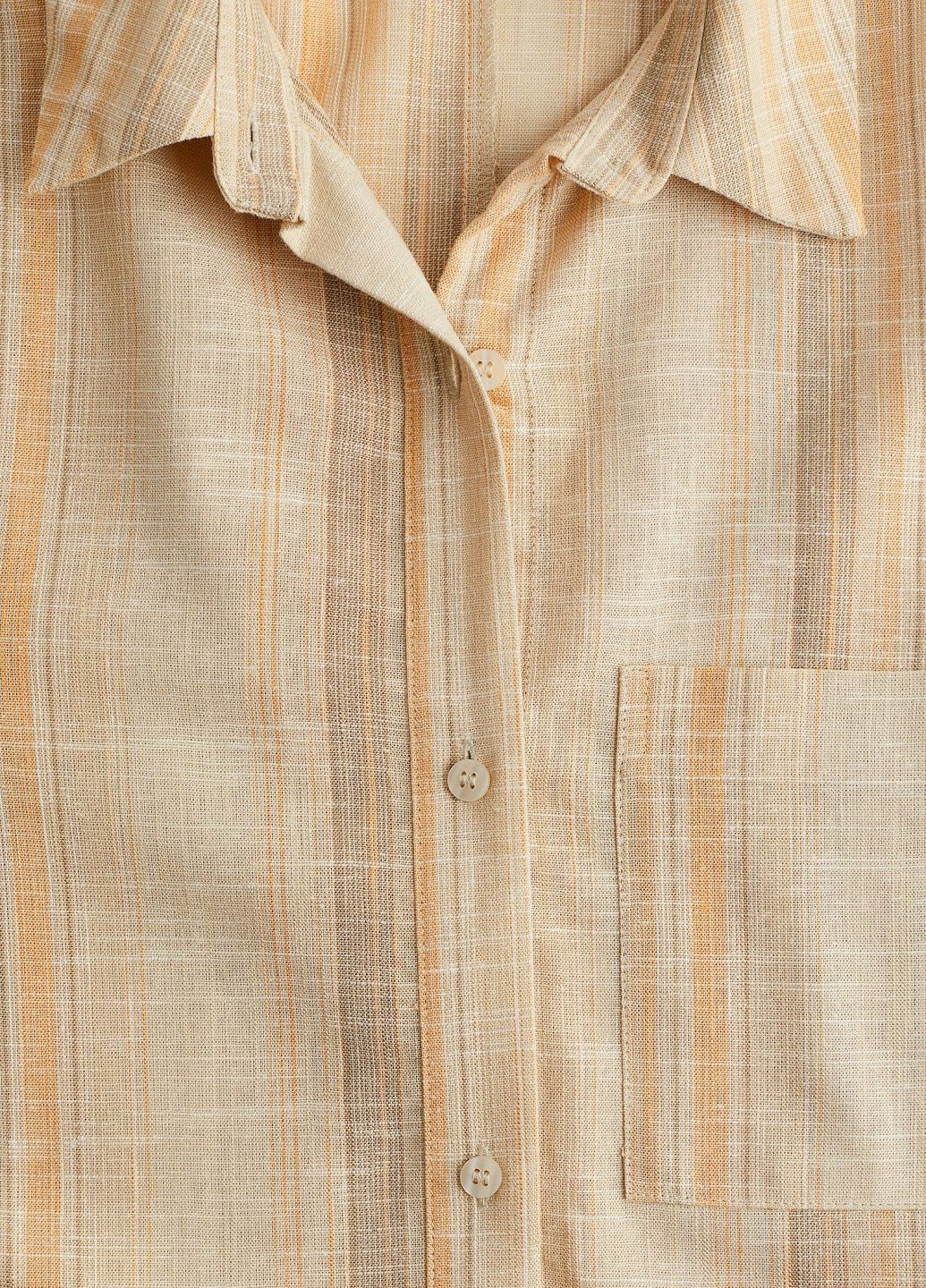 Бежевая классическая рубашка в полоску H&M