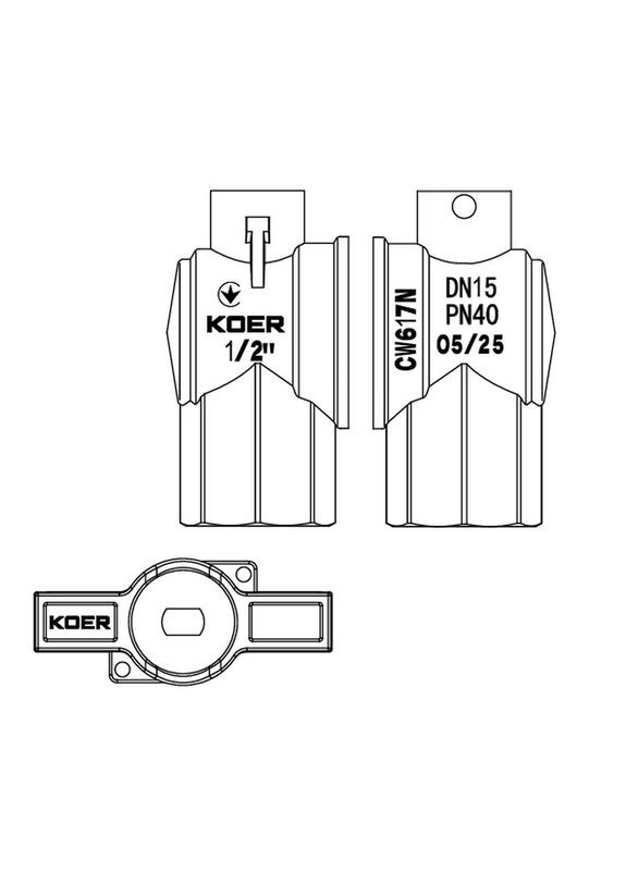Кран с американкой угловой Extreme KE.228-15 - 1/2" ручка "бабочка" красная (KR5763) KOER (371346134)