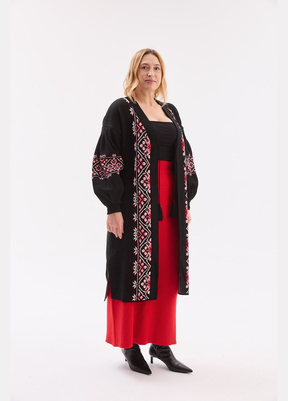 Кардиган "Вояж" (чорно-червоний) XS-M MEREZHKA (314773330)