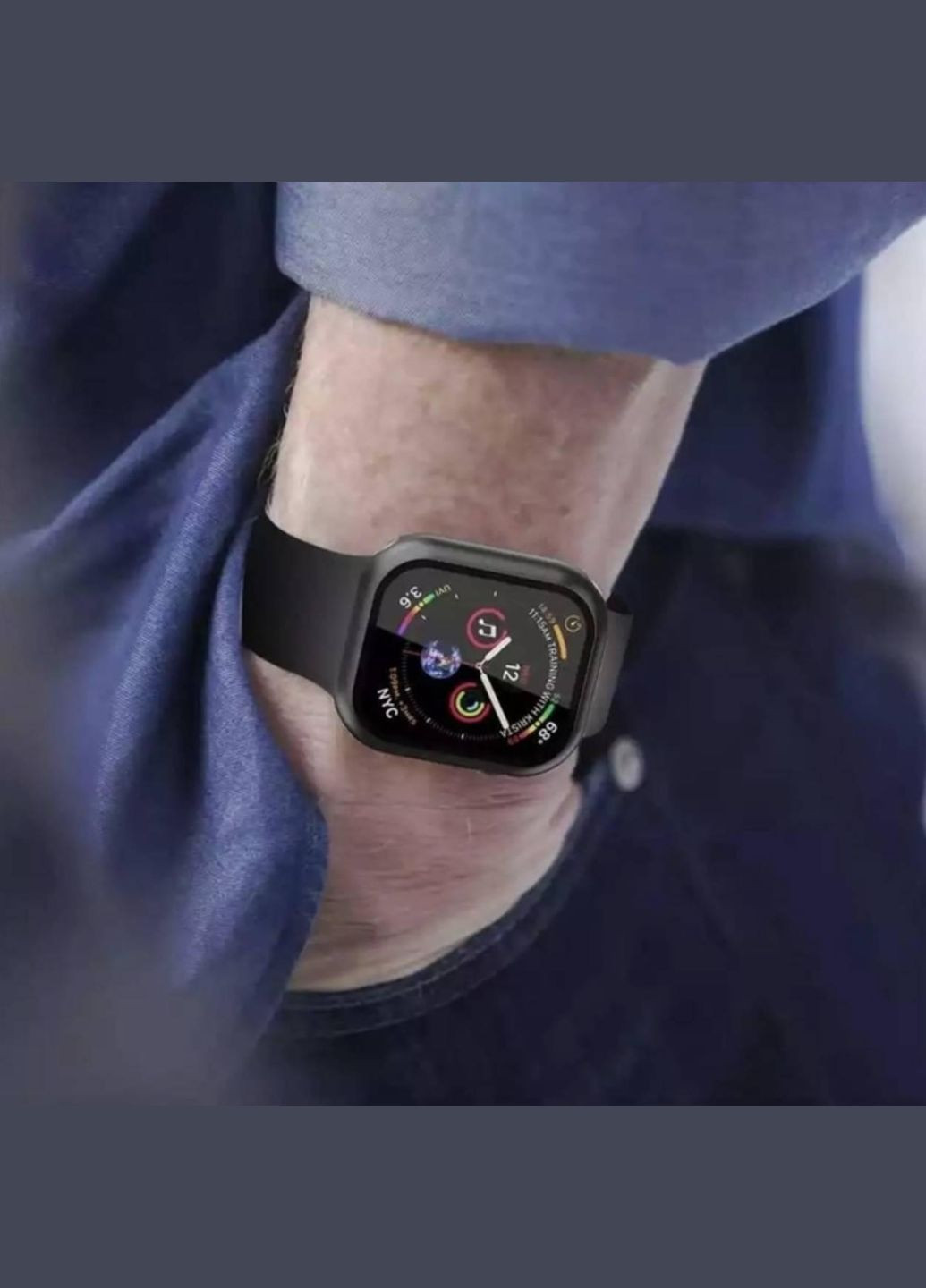 Защитный чехол со стеклом для Apple Watch Черный CHOICE (317188929)