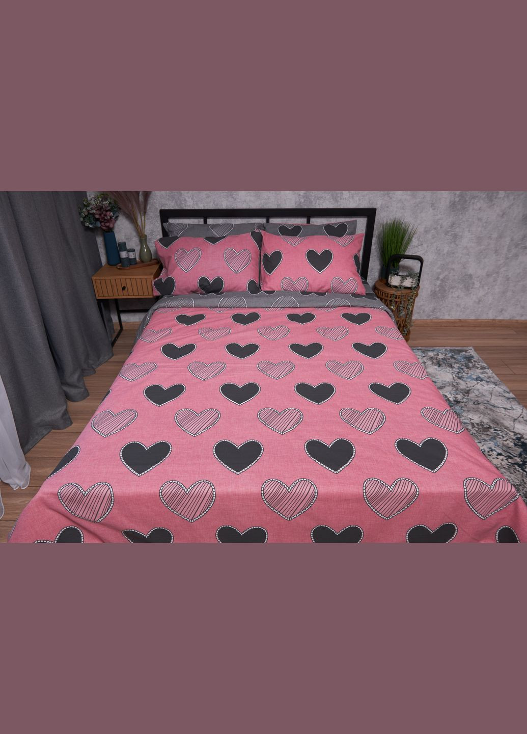 Комплект постельного белья Бязь Gold Люкс полуторный евро 160х220 наволочки 2х70х70 (MS-820002775) Moon&Star Love (286761719)