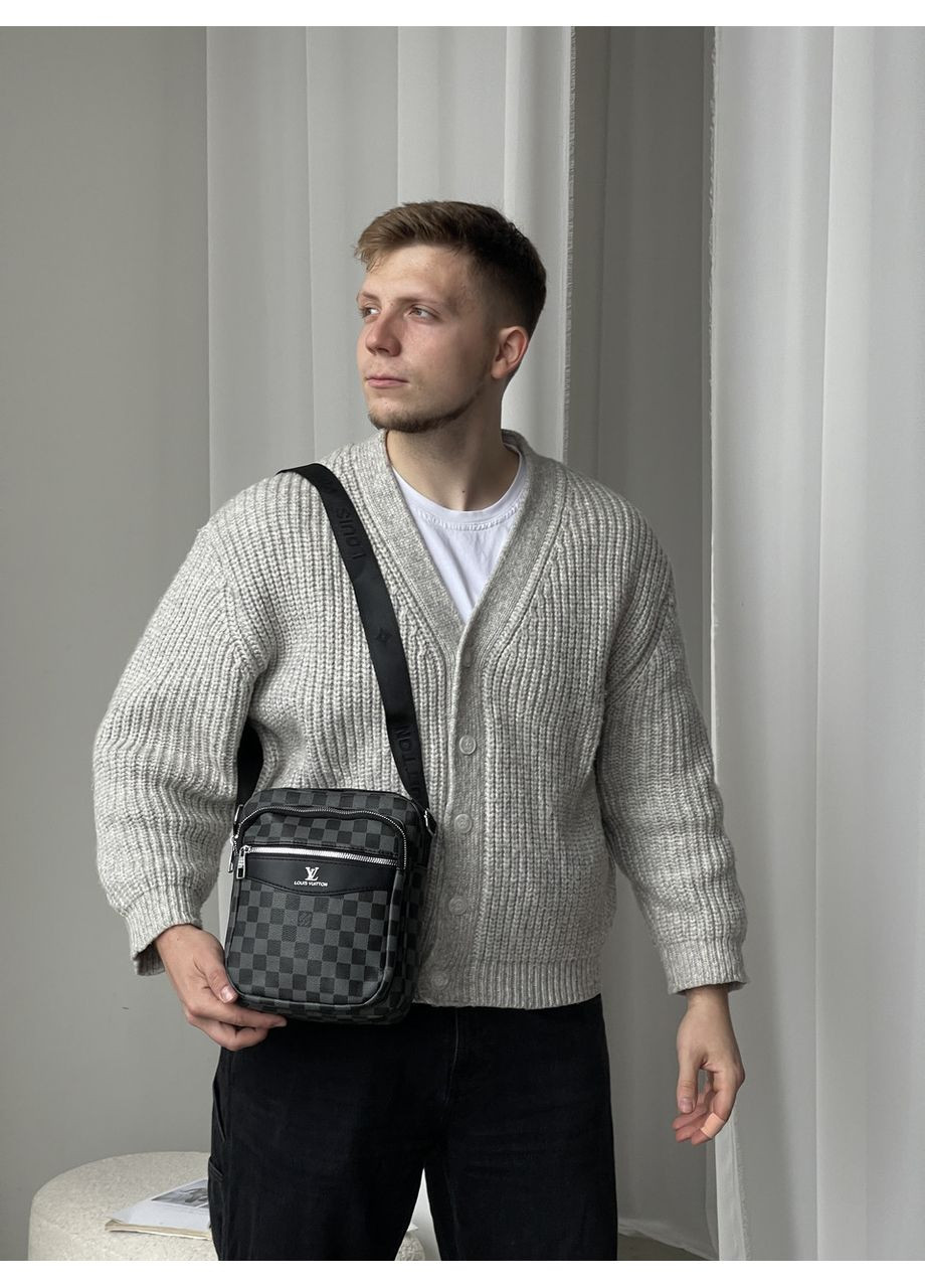 Мужская сумка мессенджерчерез плечо в клетку No Brand (369934935)