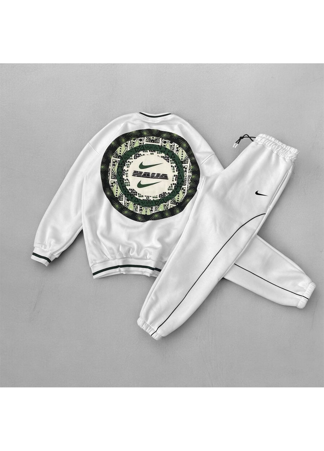 Стильний чоловічий спортивний костюм на флісі зимній Nike білий No Brand (369625199)