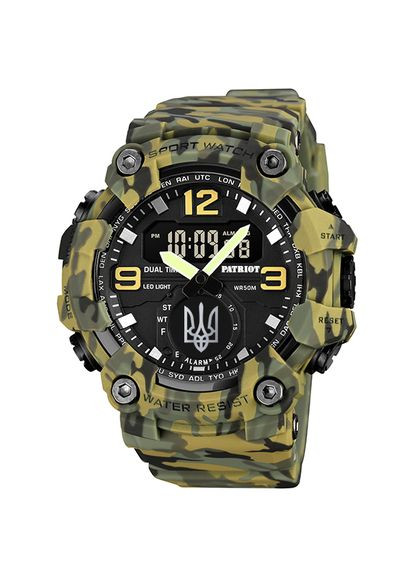 003CMGRUASI Тризуб срібло Зелений камуфляж + Коробка. Patriot (341335553)