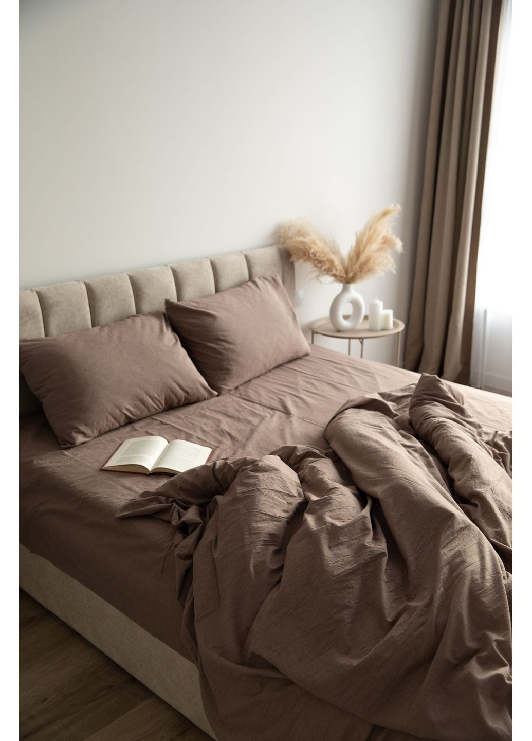 Постельное белье вареный хлопок "Белый" Двуспальный, Классическая простыня, наволочки 50х70 IN.HOME_UA (371141811)