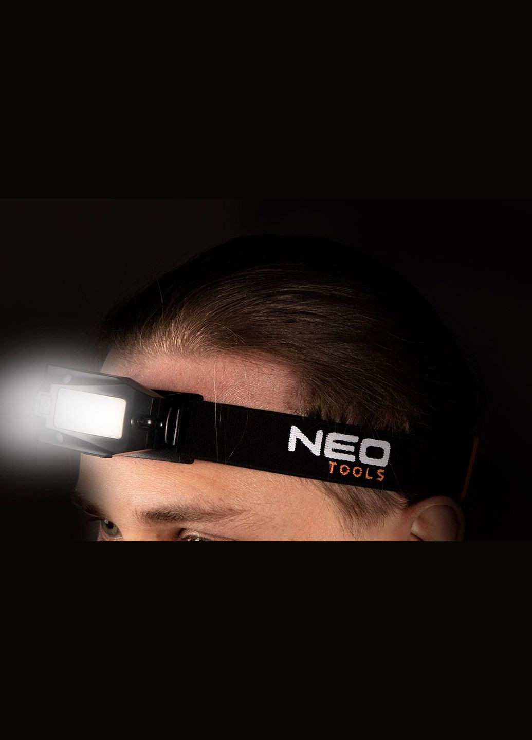 Ліхтар налобний акумуляторний, 500мА•год, 180лм, 3Вт, датчик руху, рухома конструкція на 360°, червоне світло, 50г, IPX4 Neo Tools (315502298)