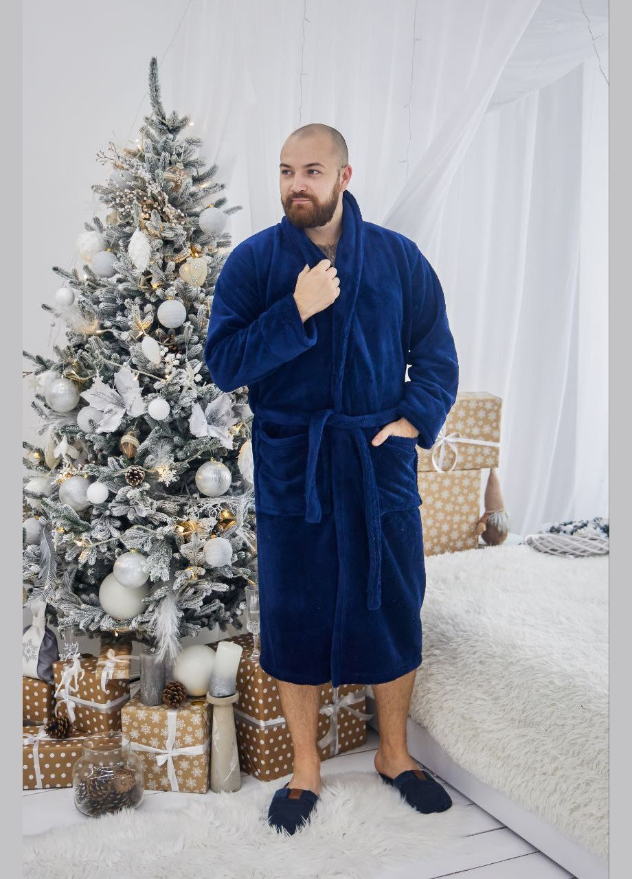 Халат без капюшона махровый мужской длинный, теплый No Brand халат (302394415)