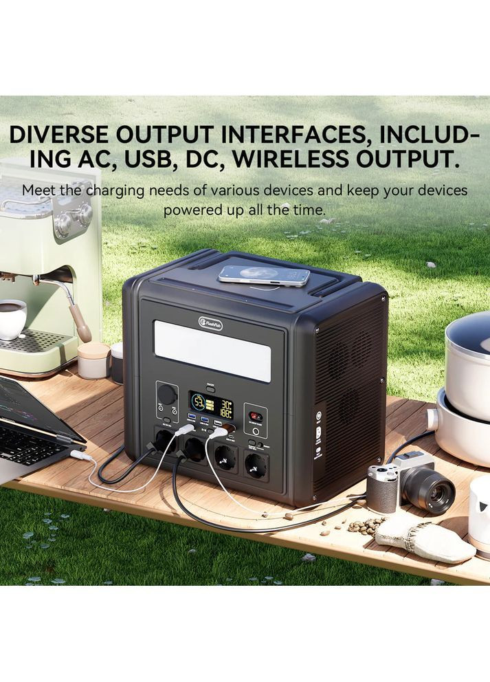 Портативна зарядна станція 2000 Вт LiFePO4 UPS 1536Wh Flashfish T2000 (371907480)