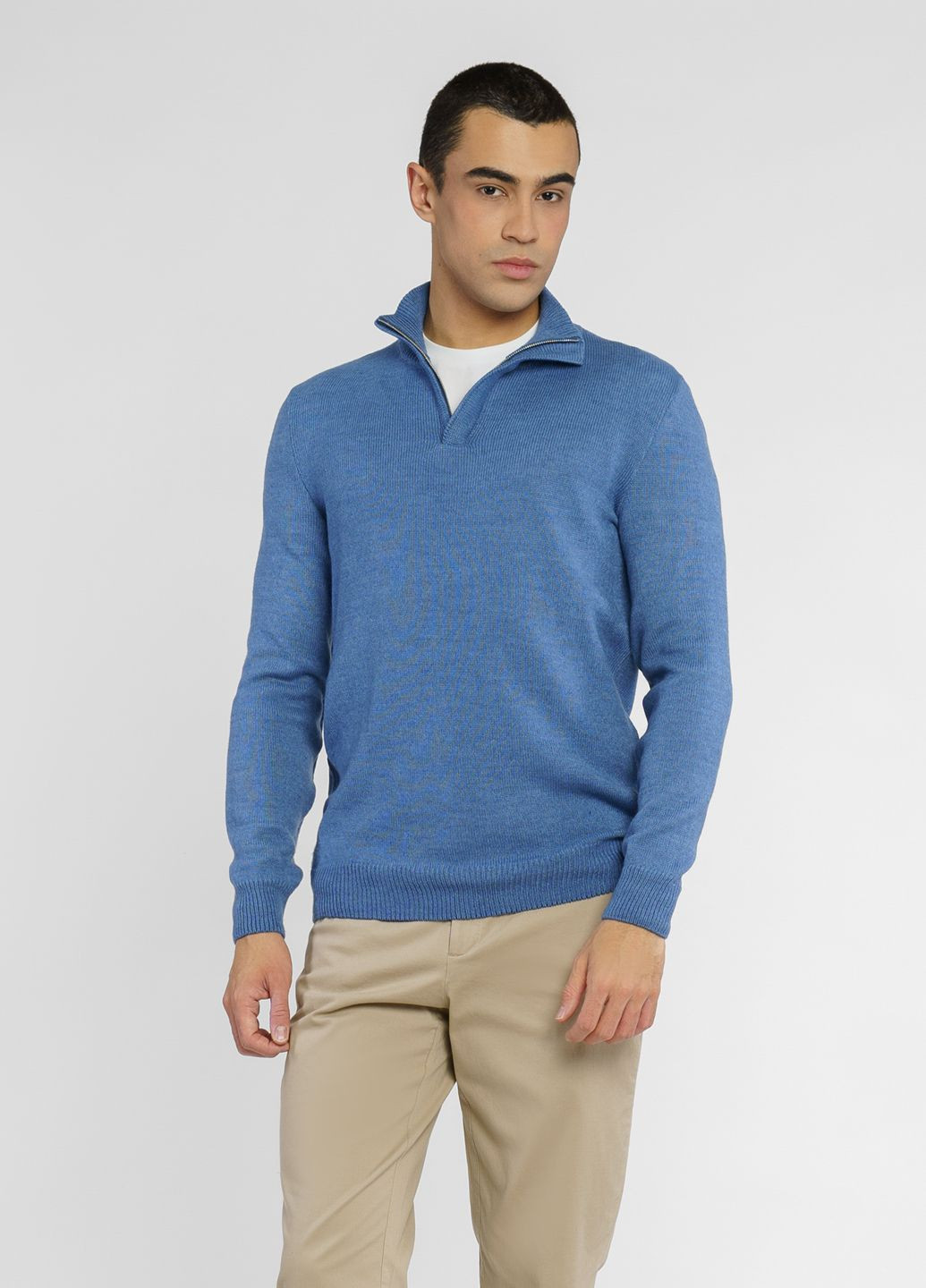Синий летний свитер мужской синий Arber Zipper-neck 7 N-AVT-90