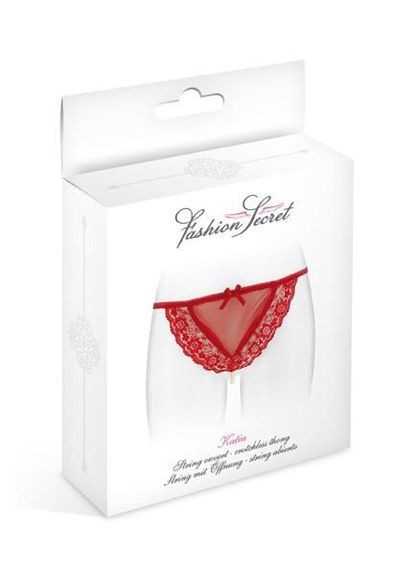 Трусики-стрінги з перлинною ниткою KATIA Red Fashion Secret (369945571)