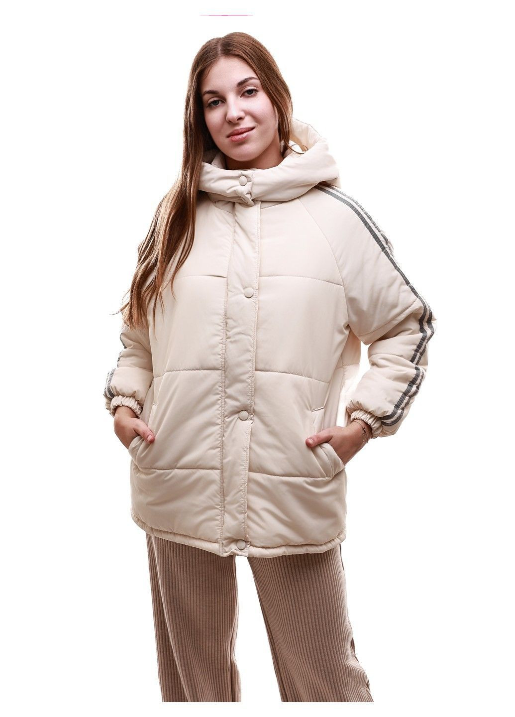 Молочна зимня куртка зимова жіноча Myo