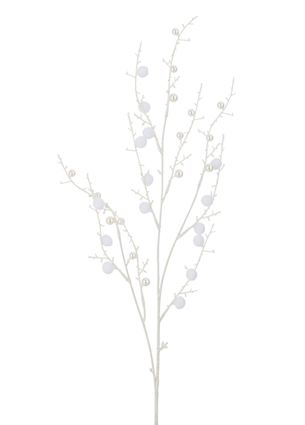Штучна гілочка білого та сріблястого кольору висота 93 см Бельгія (37544) J-Line (305827870)