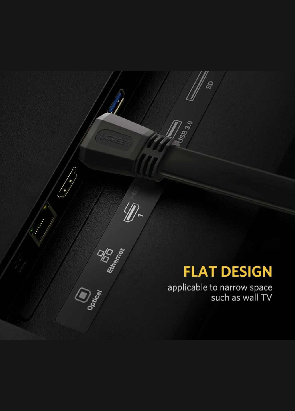 Кабель HDMI Flat Cable 2m (UGR-70159) Ugreen ED015 (349826560)