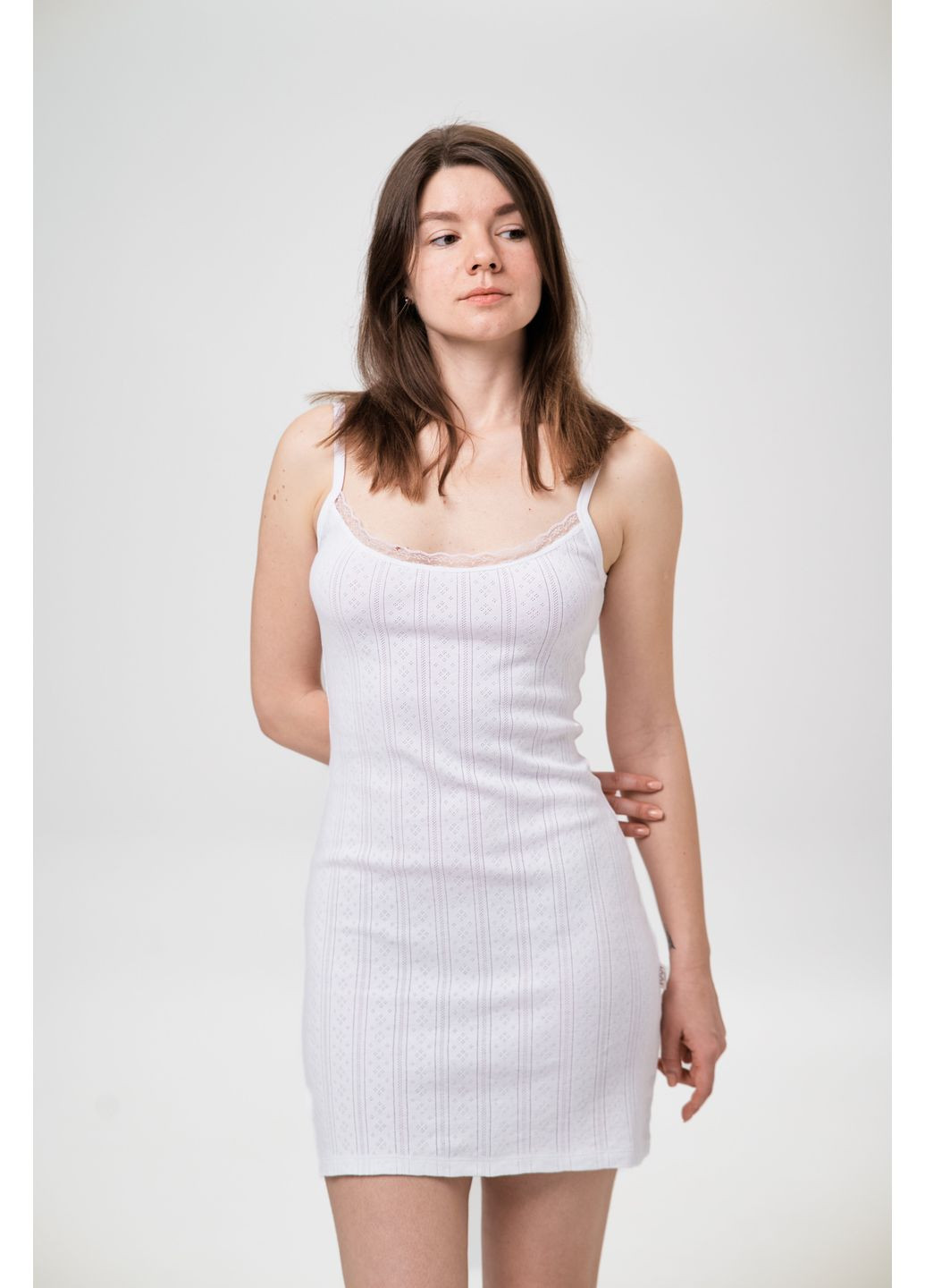 Комбінація з мереживом IVVI Біла No Brand (358935953)