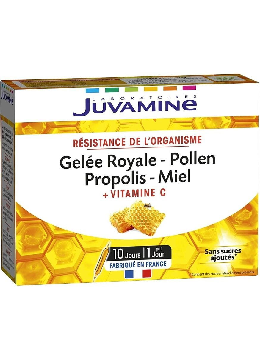 Диетическая добавка "Маточное молочко + пыльца + прополис + мед. Иммунитет", ампулы 10x10ml (1551666-44433889) Juvamine (369104493)