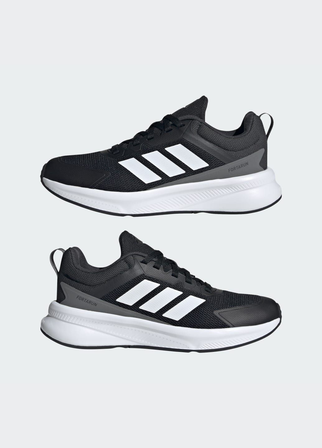 Чорні всесезонні кросівки fortarun 4.0 kids adidas