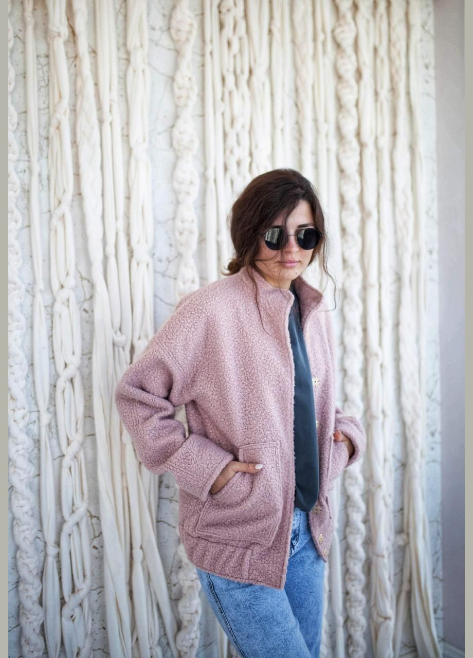 Бомбер жіночій - з натуральної вовни теплий JUGO бейсбольний на кнопках (302447505)