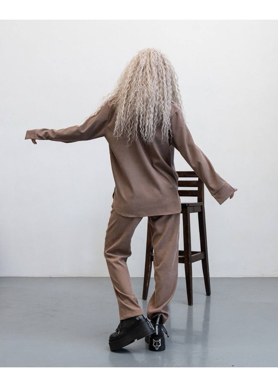 Жіночий Мікро вельветовий костюм: сорочка + штани Україна (361044133)