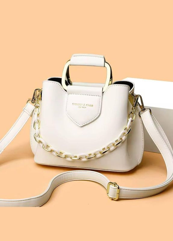 Сумка женская Клатч Сумочка через плечо с двумя ремешками Молочный цвет No Brand (321971924)