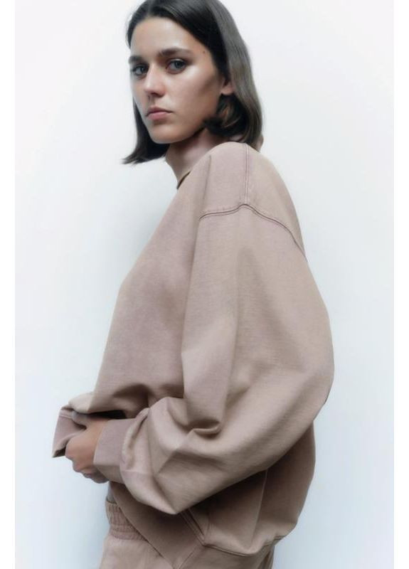 Бежевый оверсайз водолазка свитшот Zara (361676056)