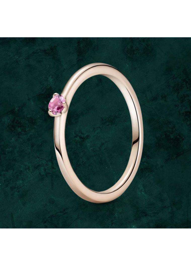 Срібна каблучка з рожевим камінцем Pandora (Пандора) 189259C03 з покриттям 14к золотом 15 No Brand (362457556)