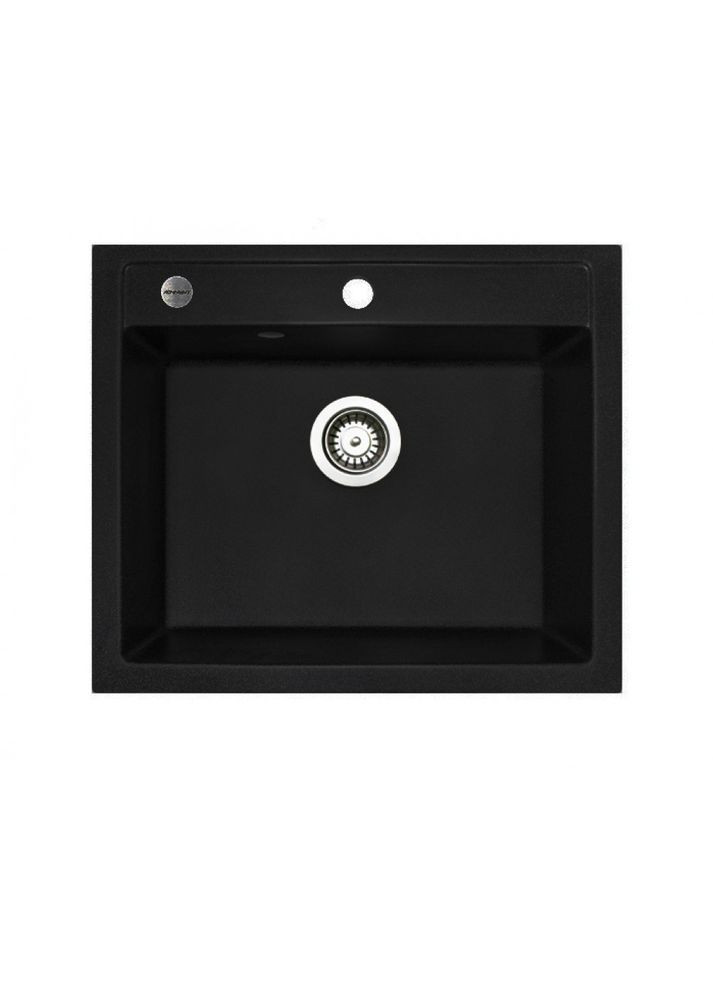 Кухонная мойка из искусственного камня/кварцевая 590х495х200 мм, квадратная PRIZMA Антрацит (30920590495) Adamant (368157299)
