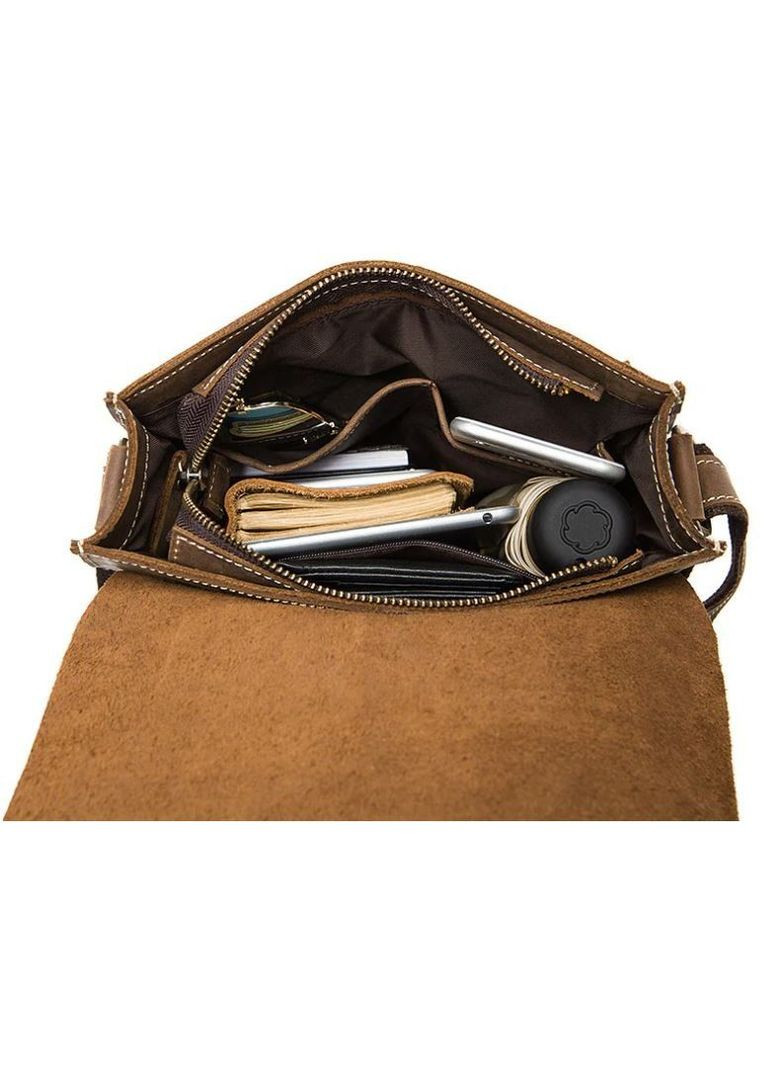 Сумка мужская через плечо кожаная 14660 Коричневая Vintage (302008877)