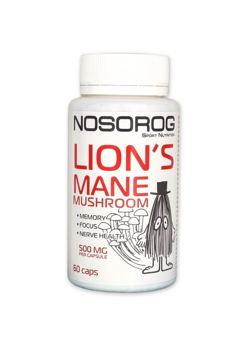 Натуральная добавка Lion's Mane, 60 капсул Nosorog Nutrition (293339637)