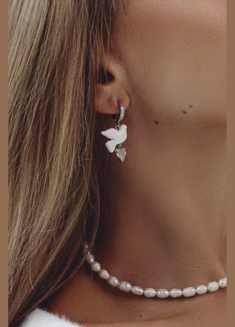 Сережки "Silver Heart Горлиця" Le'Perle (329751193)