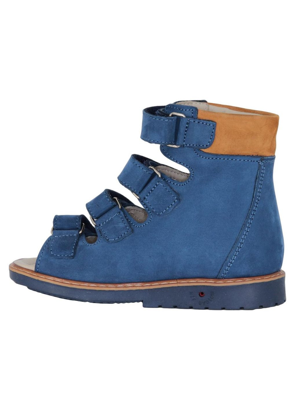 Цветные сандалии берцы 2215 для мальчиков сине-коричневые, нубук. размер 21 Topitop