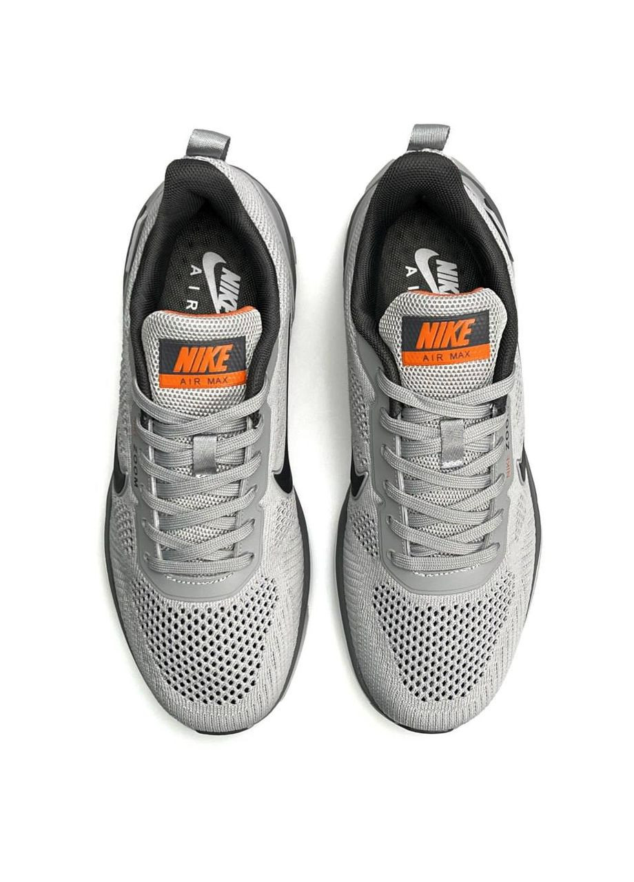 Светло-серые демисезонные кроссовки мужские nike No Brand Air Zoom x React Light Grey Orange