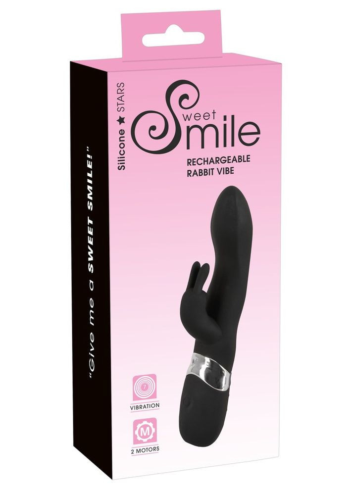 EXCLUSIVE! Вибратор кролик черный с USB для стимуляции клитора Smile (302002091)