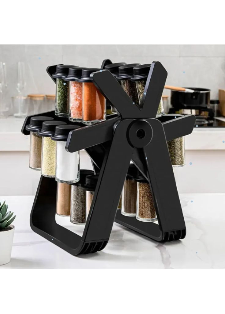 Карусель для спецій та приправ (18 баночок), з обертанням на 360°, Spice Rack / Кухонний органайзер для зберігання приправ No Brand (373220929)