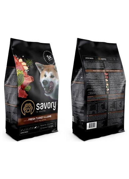 Сухой корм для собак (4820232630235) Savory Large Breeds rich in Fresh Turkey and Lamb 3 кг (370017237)