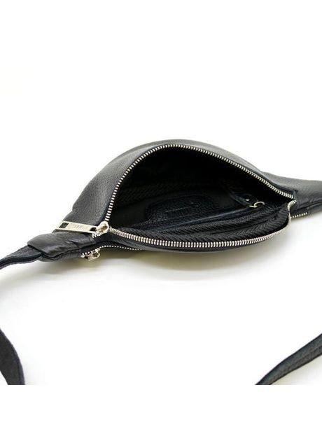 Чоловіча шкіряна сумка на пояс бананка через плече для телефону та документів середня Чорний 38668 TARWA (352165949)