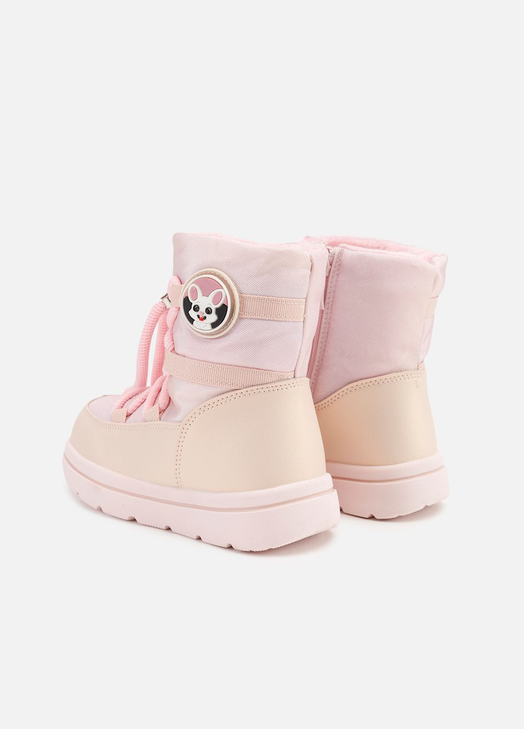 Розовые зимние дутики для девочки цвет розовый цб-00259223 No Brand