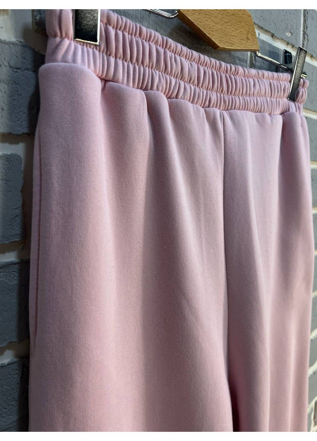 Брюки жіночі 24-13 спортивні штани джоггери на резинці утеплені фліс рожеві Pepper&Mint (313862903)