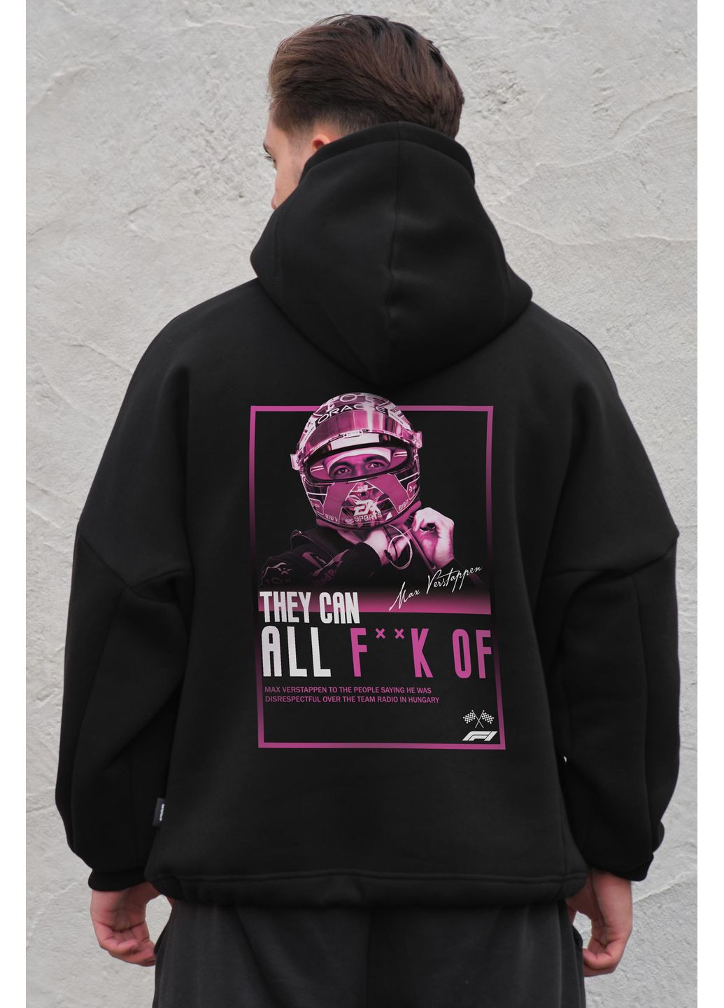 Чоловіче Оверсайз Худі Толстовка На Флісі З Капюшоном І Принтом Verstappen Without (355802557)