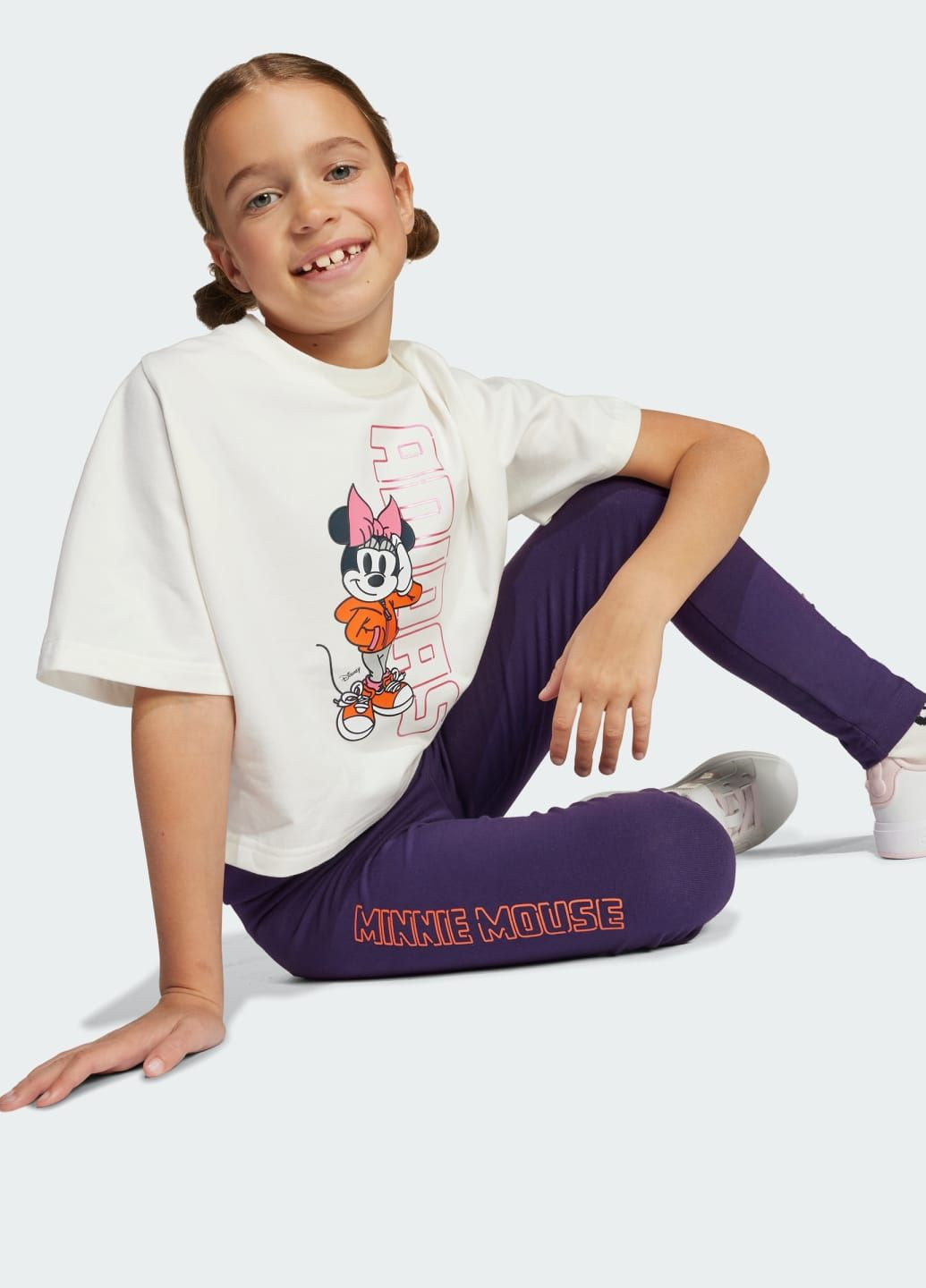 Фиолетовые демисезонные леггинсы disney minnie mouse kids adidas