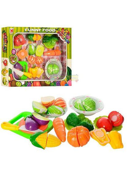 Продукты (набор) на липучке, овощи, тарелки 4шт, в кор., 4232-6,5см No Brand (301648702)