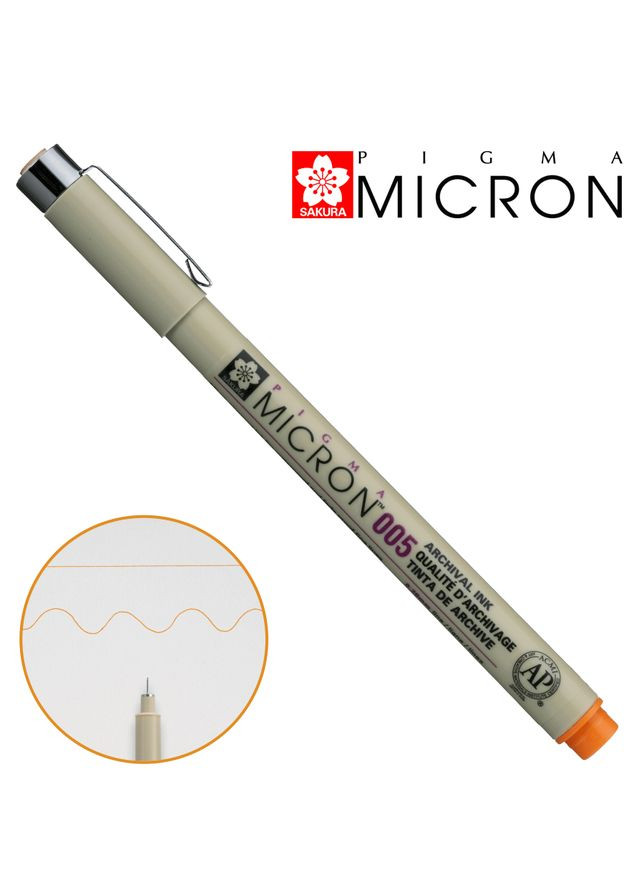 Лінер PIGMA MICRON (0.05), 0,2мм, Оранжевий, Sakura (362585022)