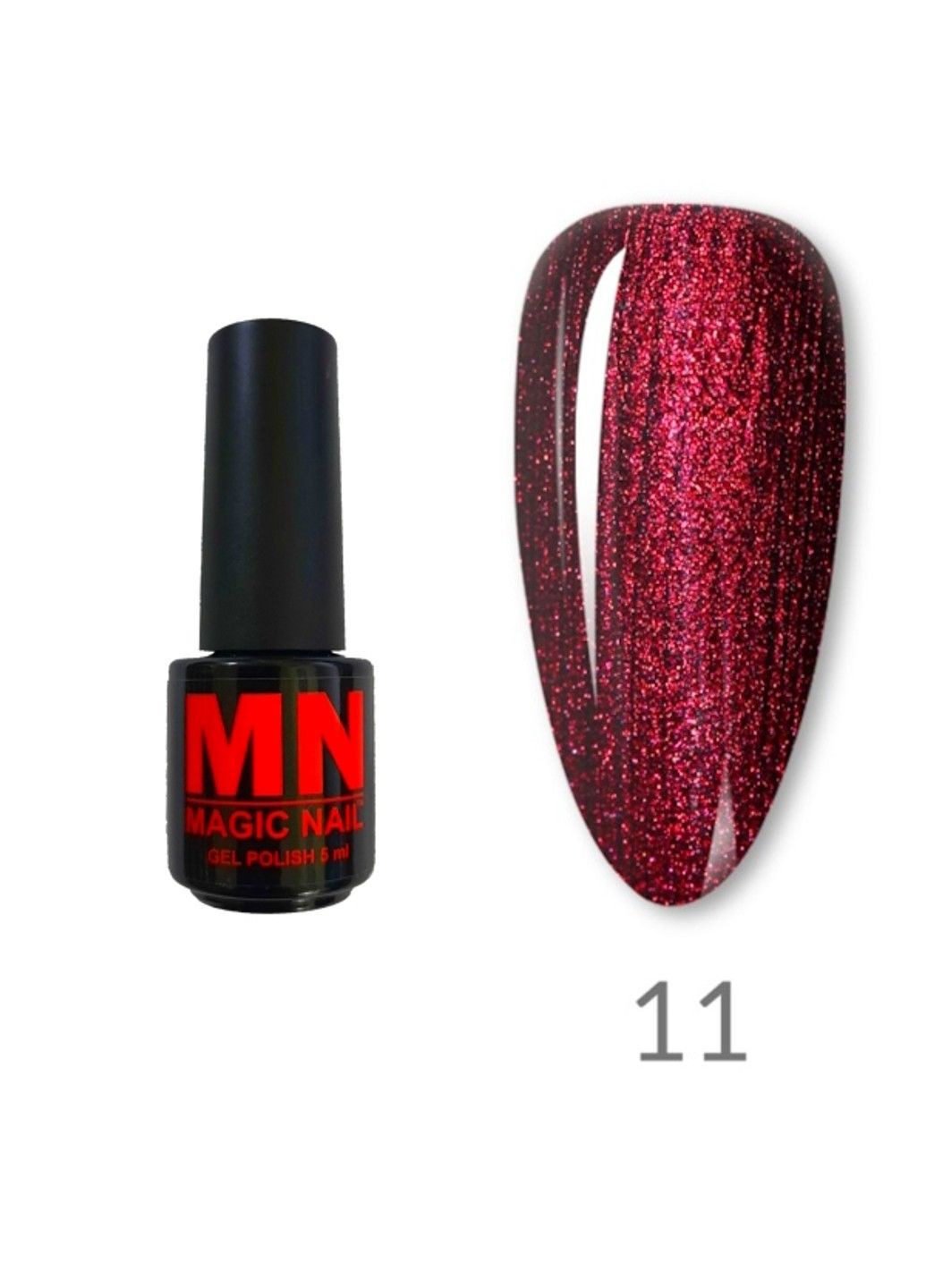 Гель-лак с шиммером Red Shimer Gel № 11 (спелая вишня) 5 мл. MagicNail (315440005)