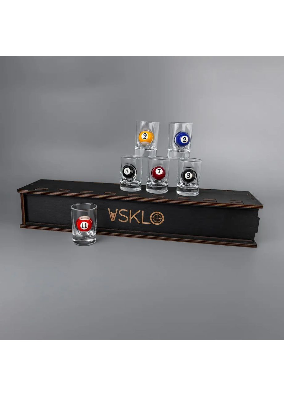 Набор рюмок 6 шт. вставки: шар для бильярда | Изделия ручной работы Handmade 225-001-049 (366889337)