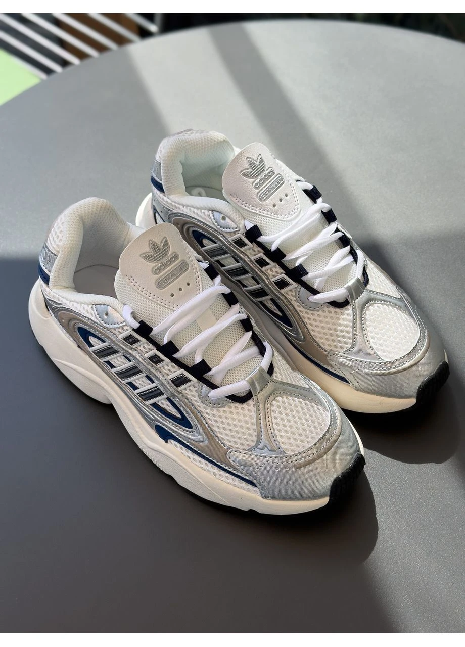 Серо-синие демисезонные кроссовки мужские adidas Ozmillen White Silver Black IF4015 Адідас