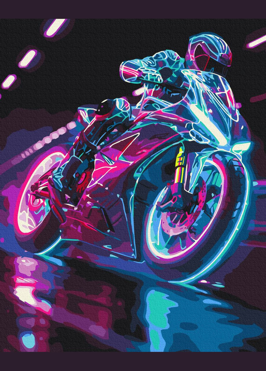 Картина за номерами на підрамнику Неонова швидкість з флуоресцентними фарбами Brushme (317274958)