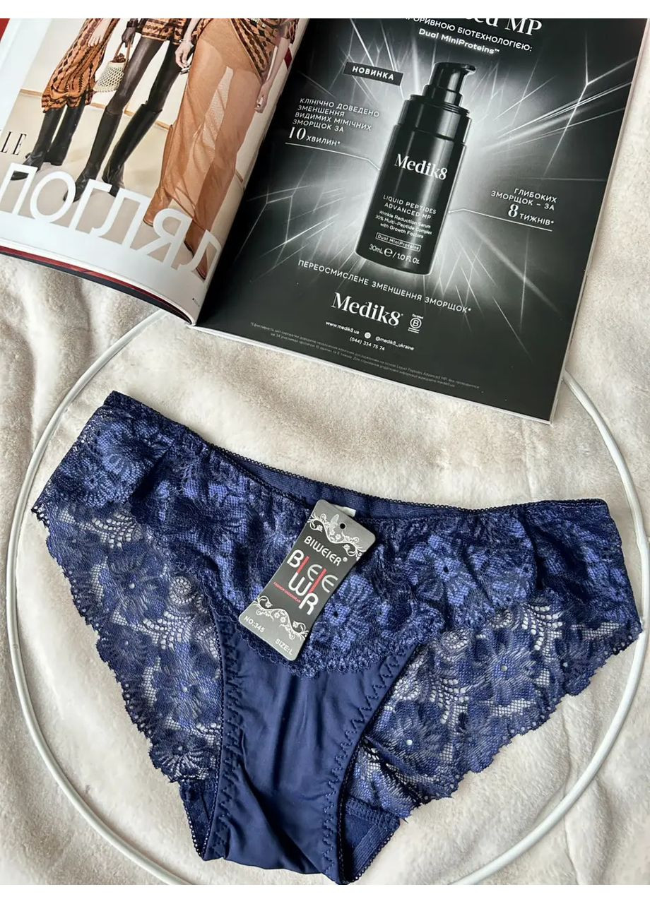 Кружевные трусики слип синий цвет Biweier (361148013)