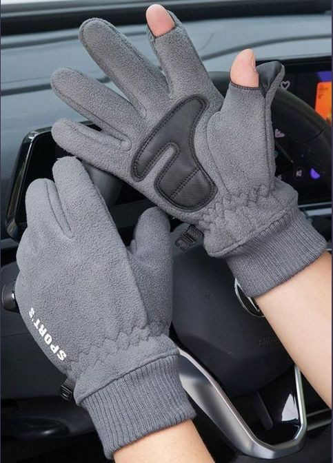 Універсальні зимові рукавички N702. L/9; Сенсор; Водовідштовхувальні. Антиковзні. Фліс. Сірий. Термоперчатки. Storm N_702 (306442721)