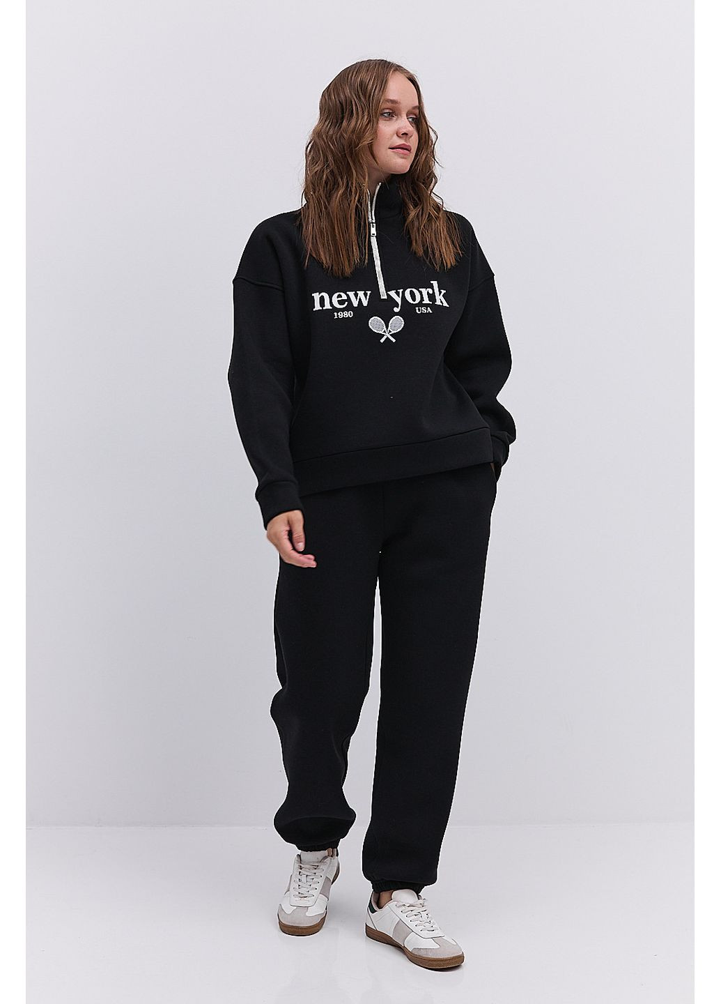 Жіночий спортивний костюм теплий зі світшотом з принтом New York Arjen (363173463)