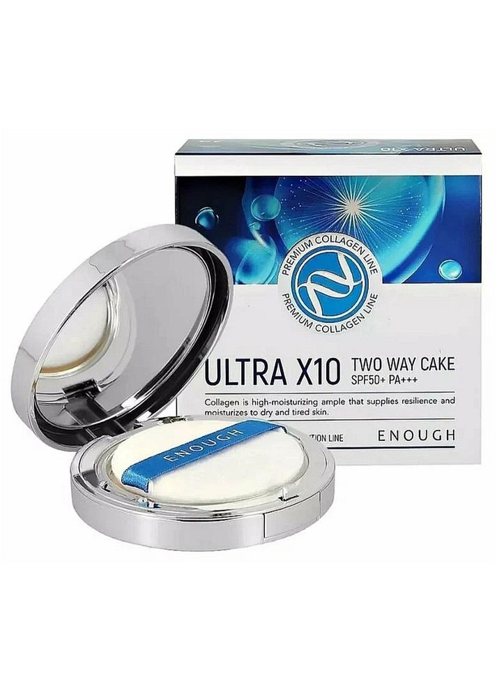 Пудра з колагеном для обличчя Premium Ultra X10 Two Way Cake 13 тон 11 г (8800000006066) ENOUGH (367269383)